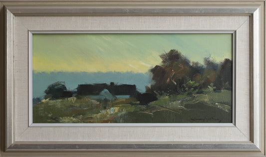 Vintage Original Coastal Oil Painting from Sweden
