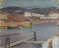 Load image into Gallery viewer, Vintage Art Original Artwork of Harbor From Sweden
