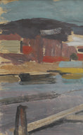 Load image into Gallery viewer, Vintage Art Original Artwork of Harbor From Sweden
