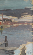 Load image into Gallery viewer, Vintage Art Original Artwork of Harbor From Sweden
