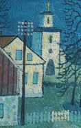Load image into Gallery viewer, Mid Century Vintage Art Village Oil Painting From Sweden
