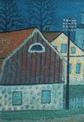Load image into Gallery viewer, Mid Century Vintage Art Village Oil Painting From Sweden
