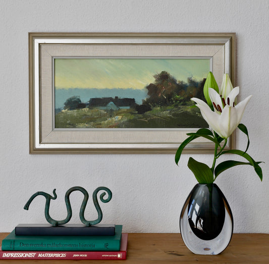 Vintage Original Coastal Oil Painting from Sweden
