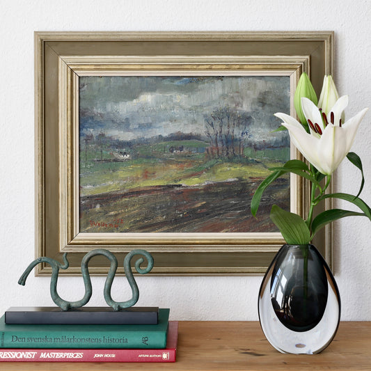 Mid Century Original LAndscape Oil Painting from Sweden