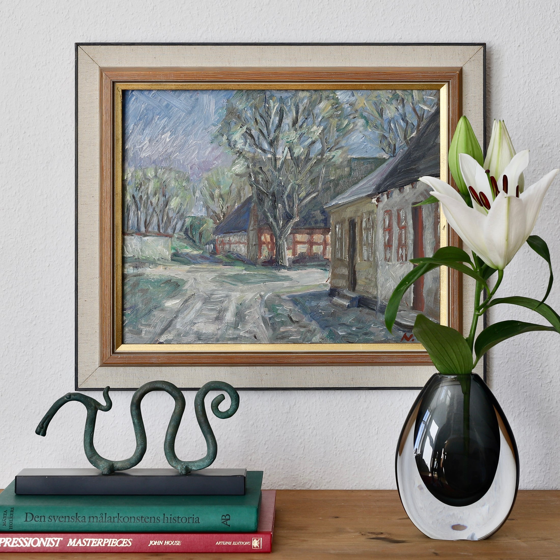 Vintage Art Original Oil Painting from Sweden