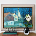 Load image into Gallery viewer, Mid Century Vintage Art Village Oil Painting From Sweden
