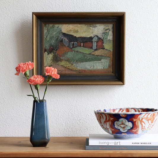 Vintage Art Room Original Farmhouse Painting from Sweden