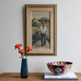 Load image into Gallery viewer, Vintage Art Mid Century Original Oil of Man with Donkey
