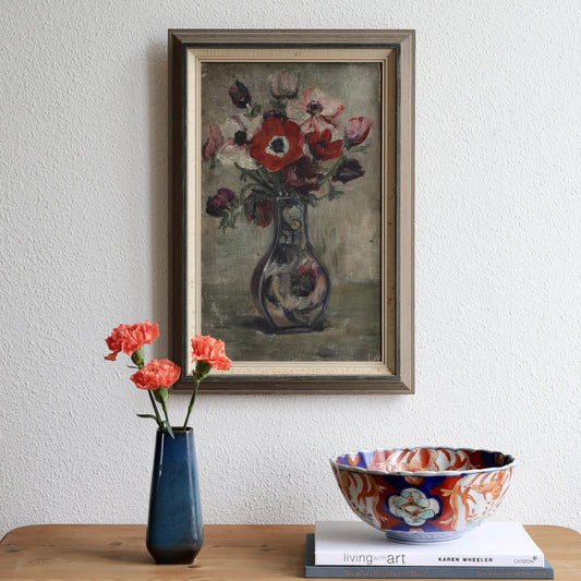 Vintage Original Still Life Original Oil Painting from Sweden