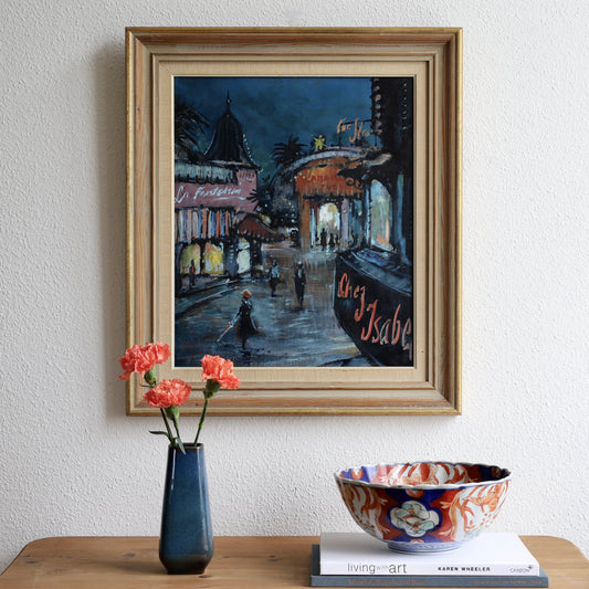 Mid Century Vintage Original Oil Painting of Paris