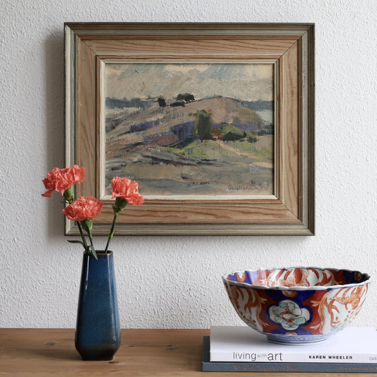 Vintage Mid Century Original Oil Painting from Sweden