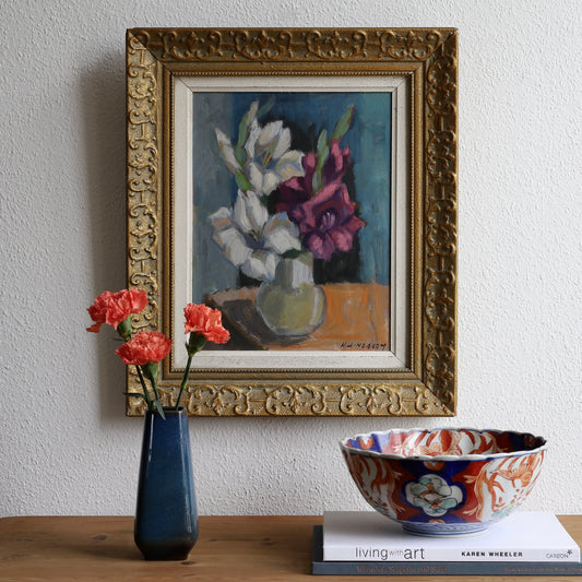Vintage Original Still Life Oil Painting from Sweden