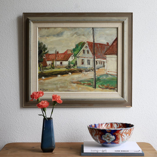 Vintage Original Landscape Oil PAinting from Sweden