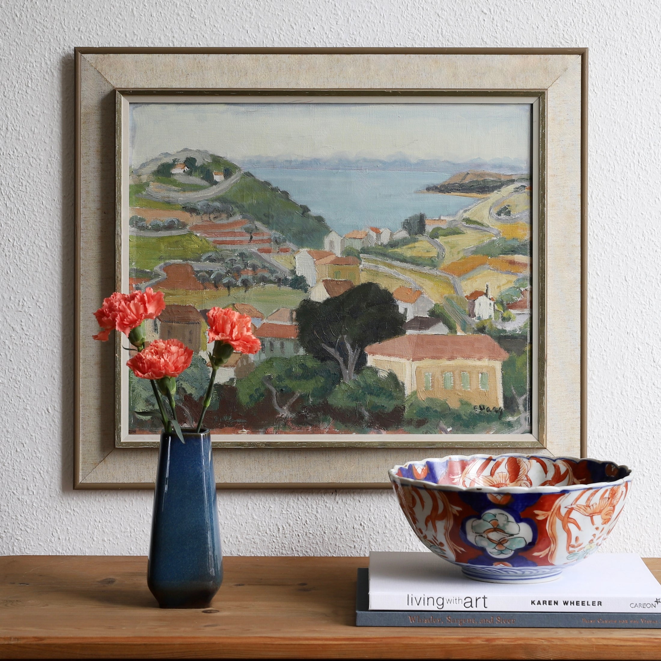 Mid Century Vintage Original Coastal Oil Painting