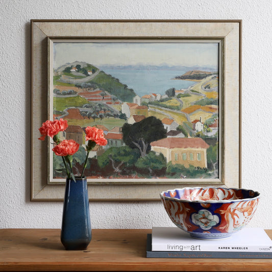 Mid Century Vintage Original Coastal Oil Painting