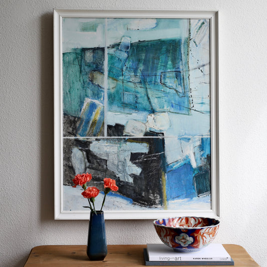 Vintage Original Abstrcat Oil Painting from Sweden