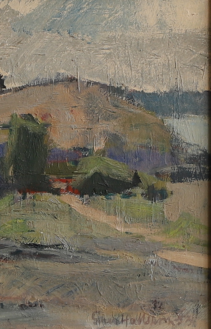 Vintage Mid Century Original Oil Painting from Sweden