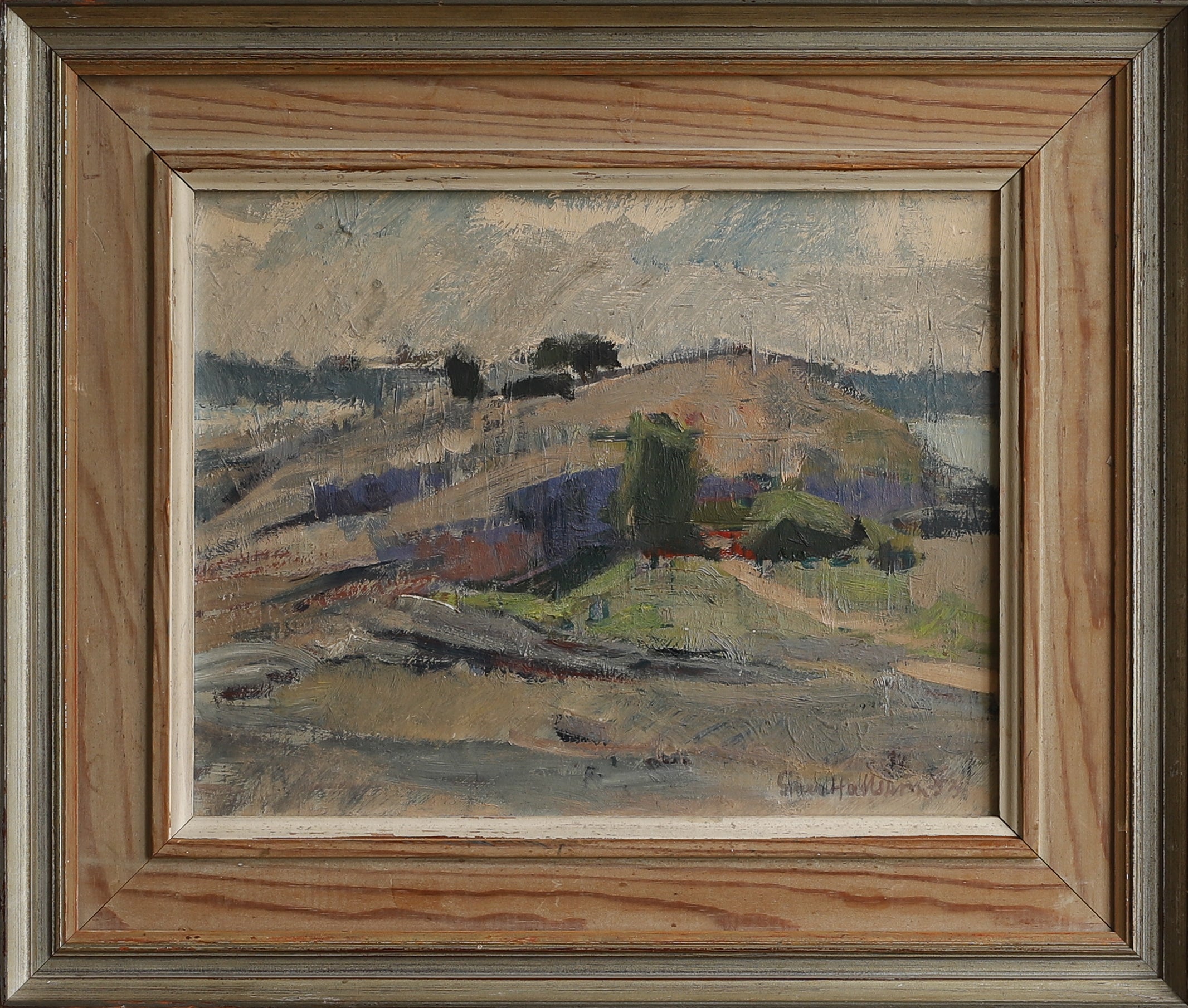 Vintage Mid Century Original Oil Painting from Sweden
