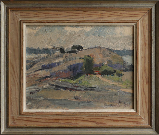Vintage Mid Century Original Oil Painting from Sweden