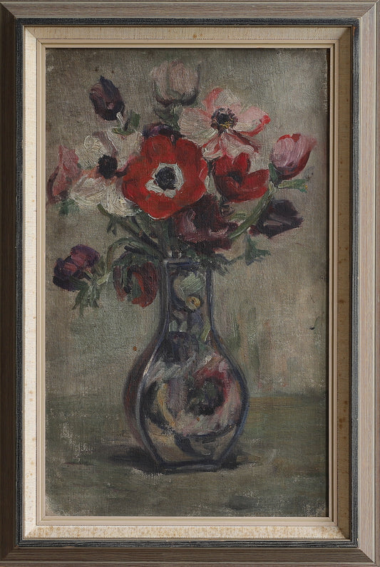Vintage Original Still Life Original Oil Painting from Sweden