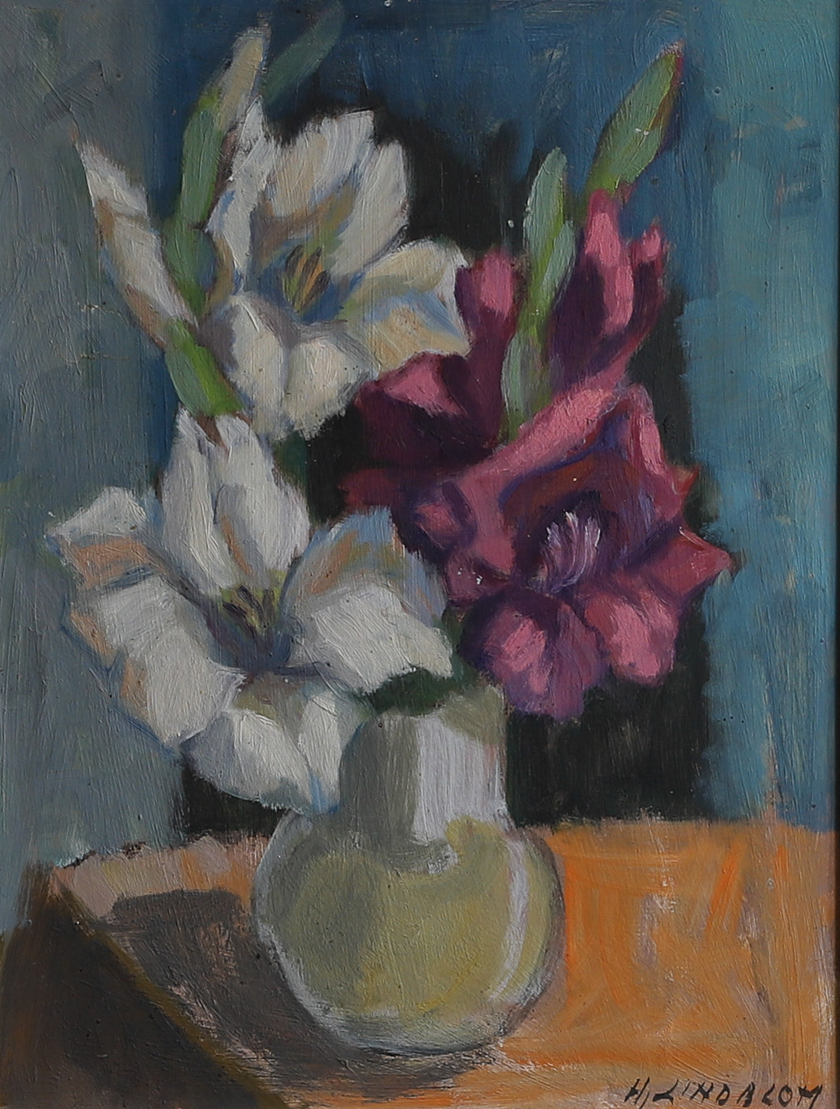 Vintage Original Still Life Oil Painting from Sweden