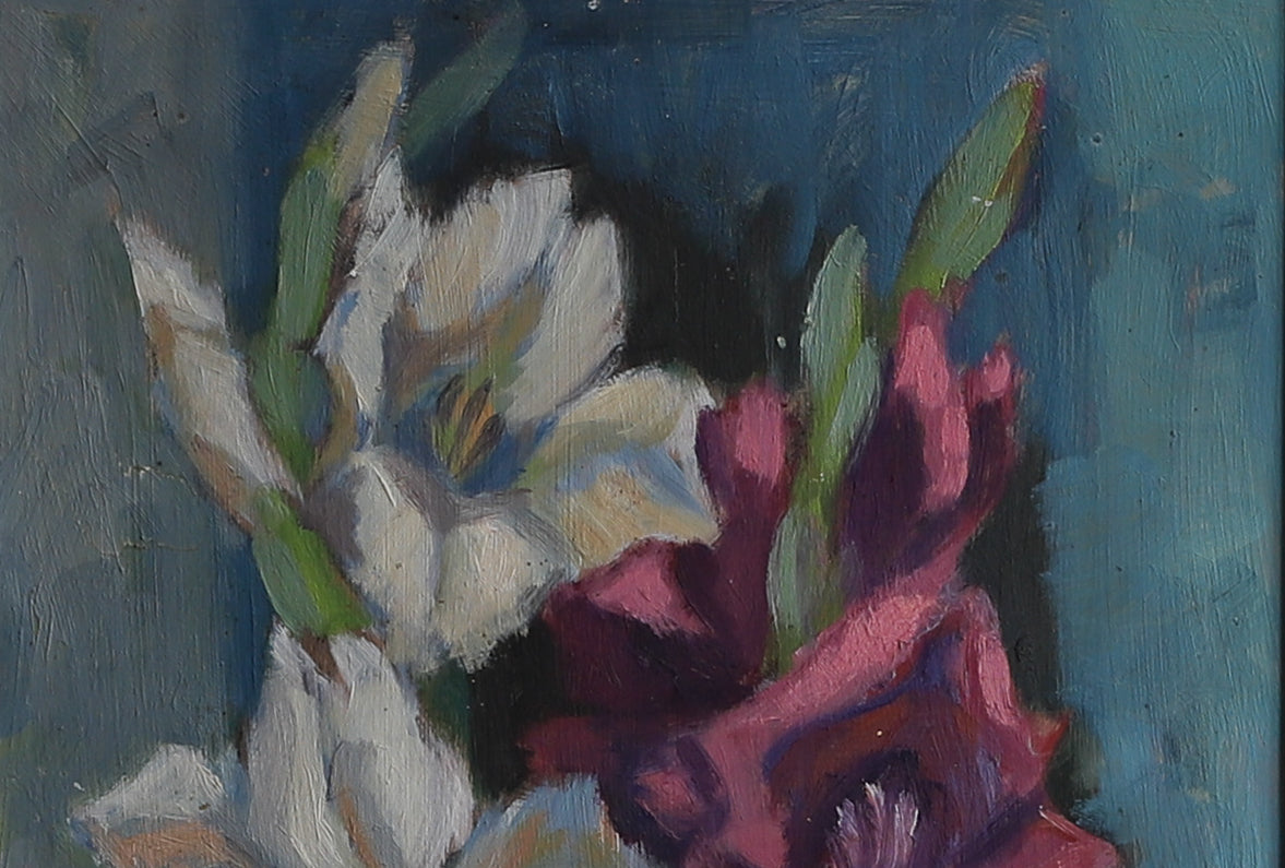 Vintage Original Still Life Oil Painting from Sweden