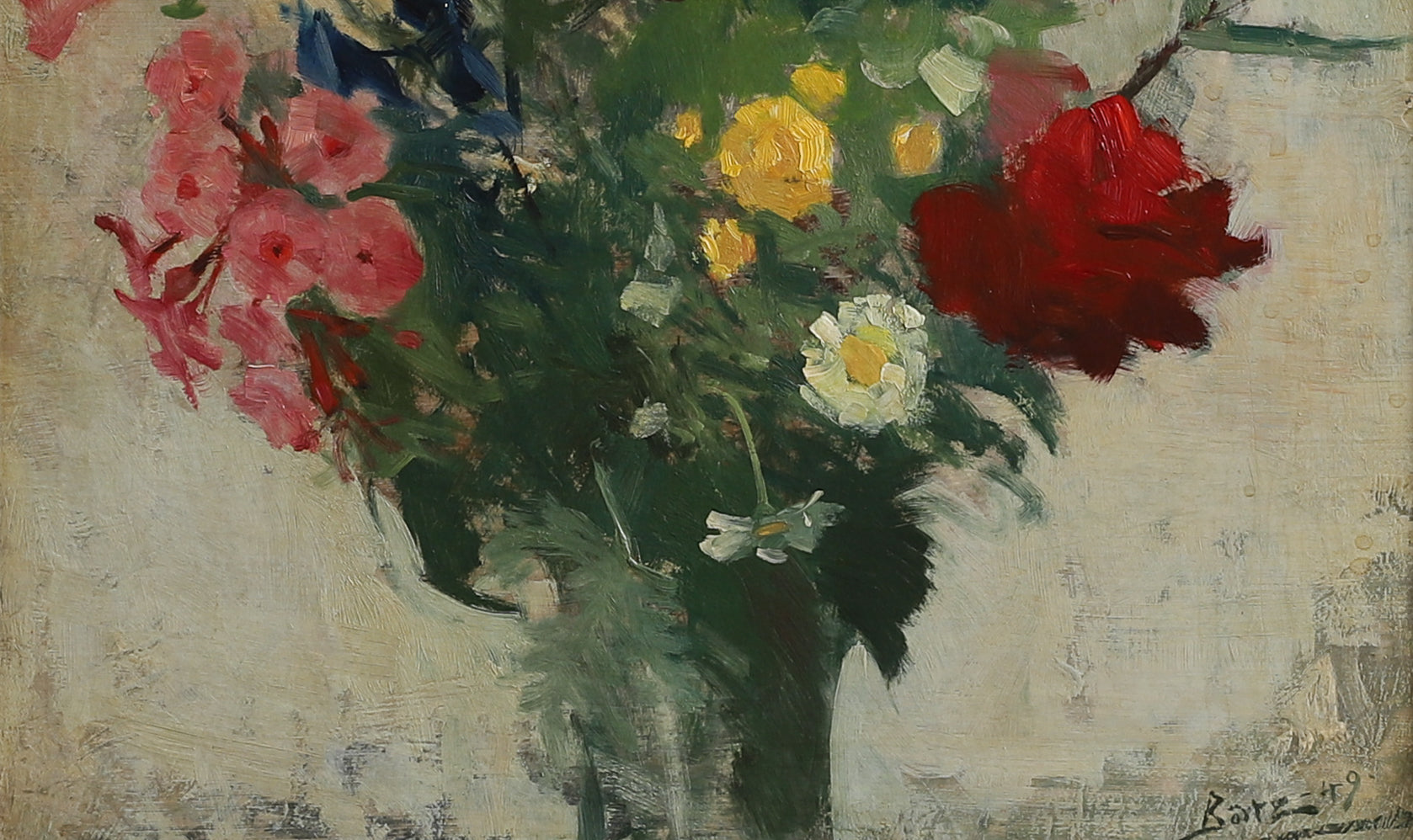 Vintage Original Still Life Oil Painting from Sweden 1949