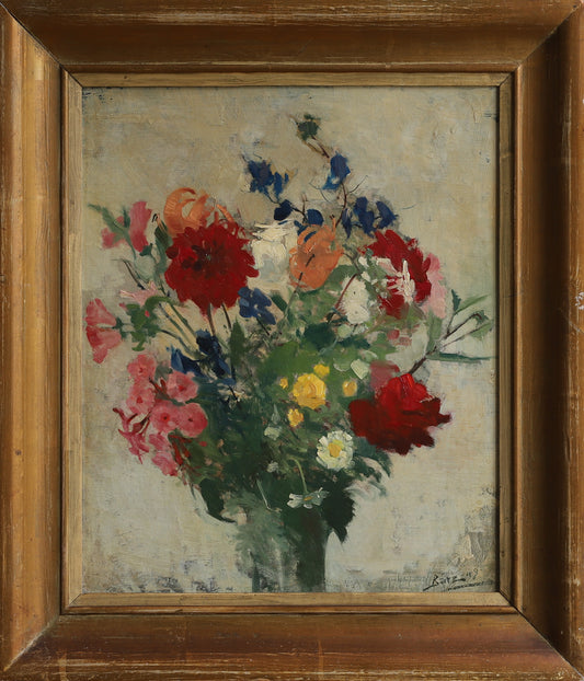 Vintage Original Still Life Oil Painting from Sweden 1949