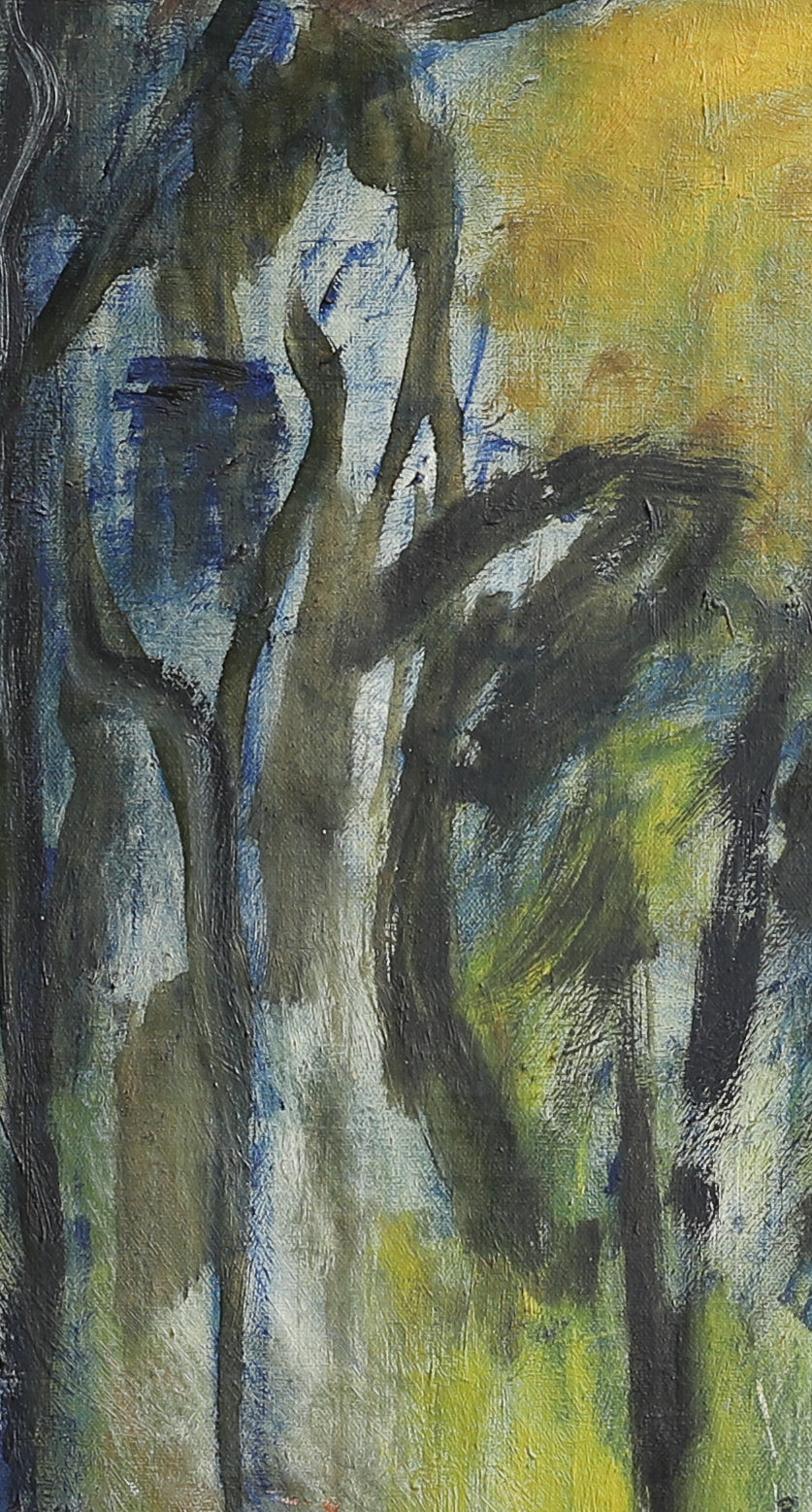 Mid Century Vintage Art Oil Painting from Sweden 1964