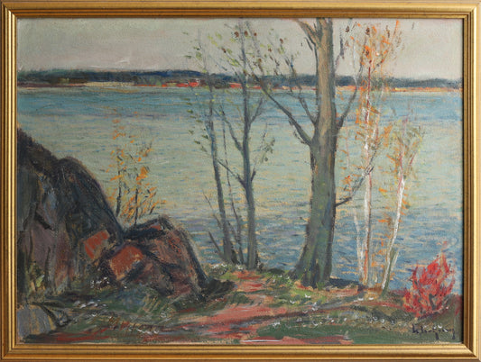 Vintage Mid Century Oil Painting from Sweden