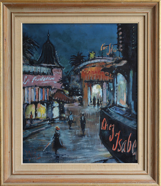 Mid Century Vintage Original Oil Painting of Paris