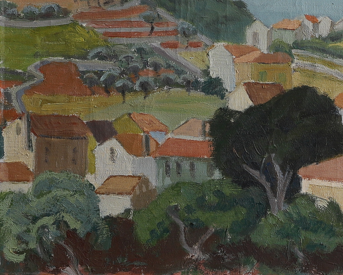 Mid Century Vintage Original Coastal Oil Painting