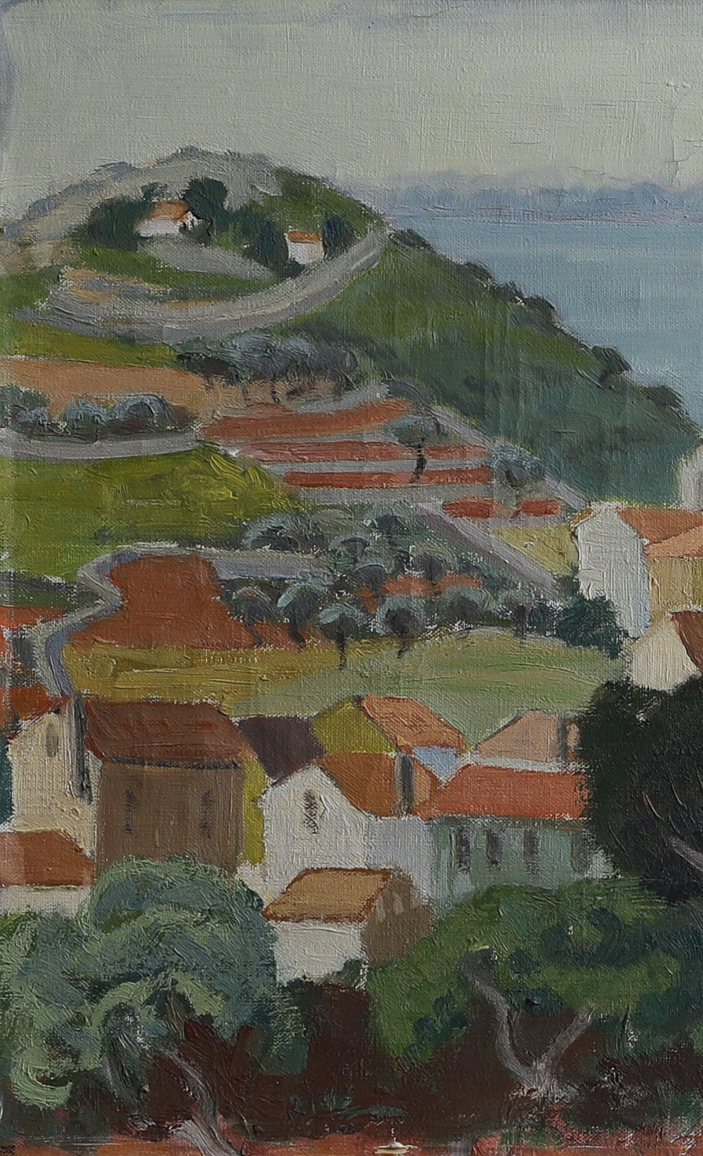 Mid Century Vintage Original Coastal Oil Painting