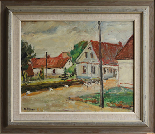 Vintage Original Landscape Oil PAinting from Sweden