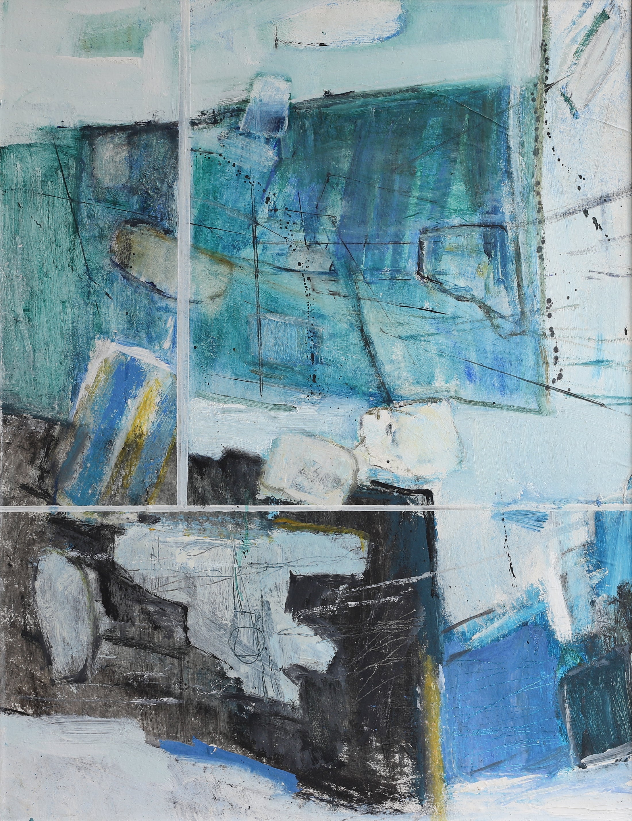 Vintage Original Abstrcat Oil Painting from Sweden