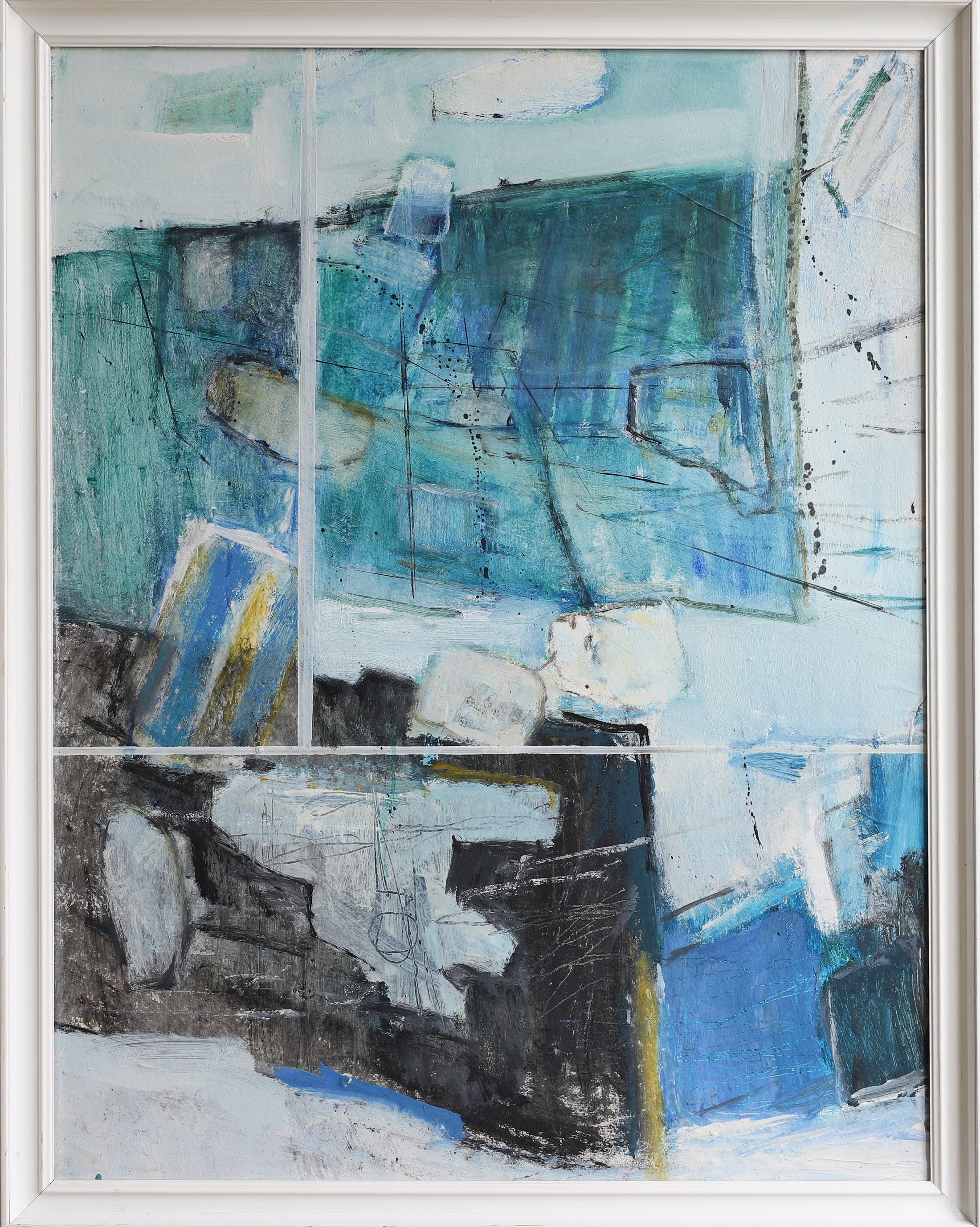 Vintage Original Abstrcat Oil Painting from Sweden