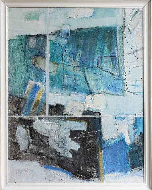 Vintage Original Abstrcat Oil Painting from Sweden