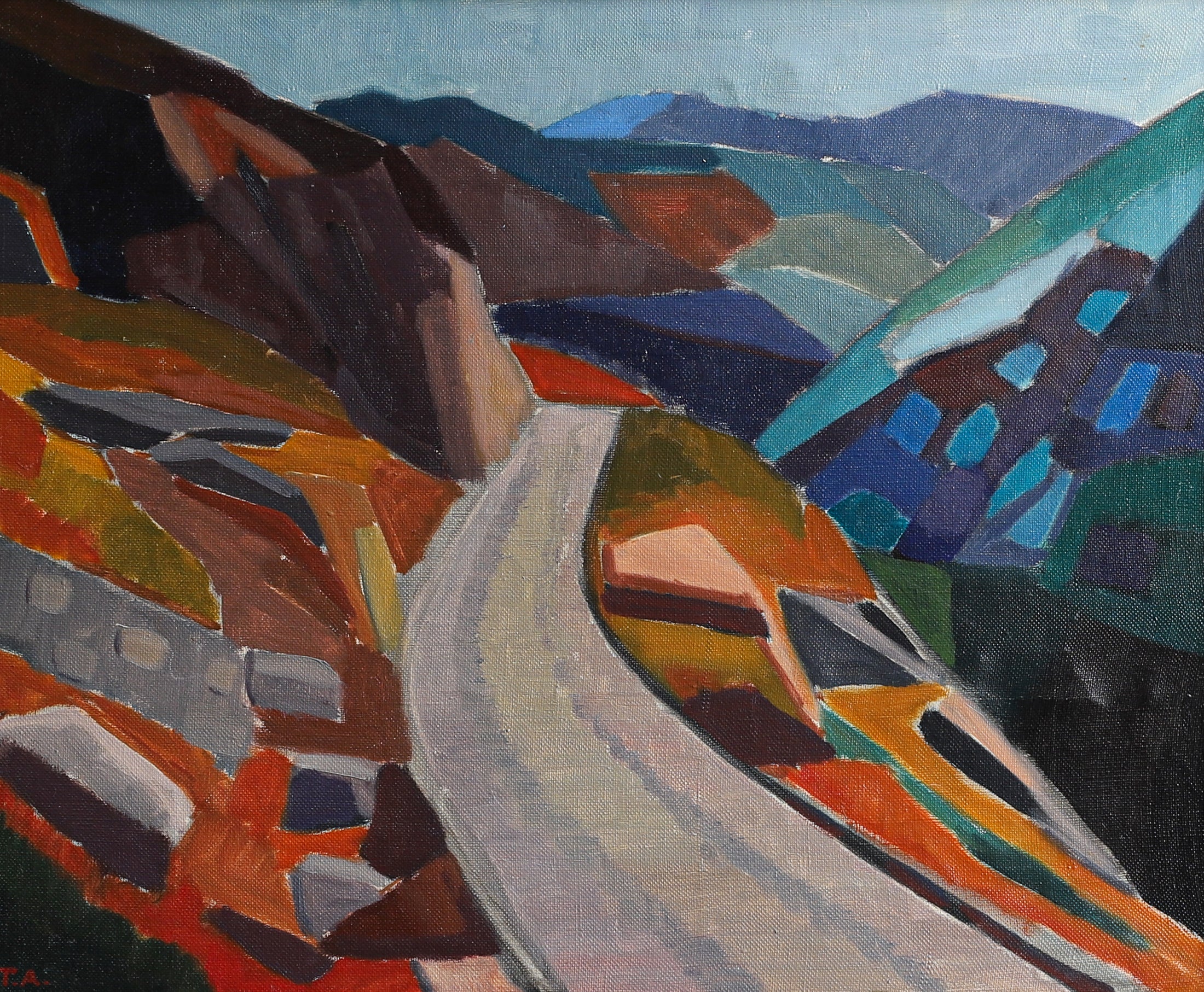 Original Mid Century Landscape Oil Painting from Sweden