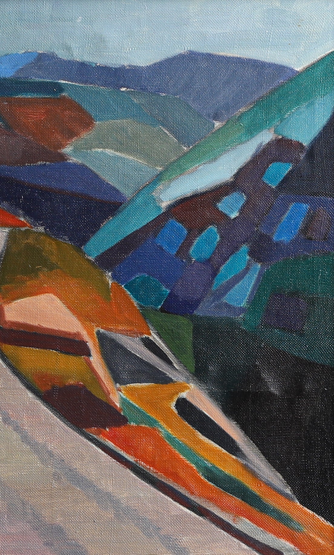 Original Mid Century Landscape Oil Painting from Sweden