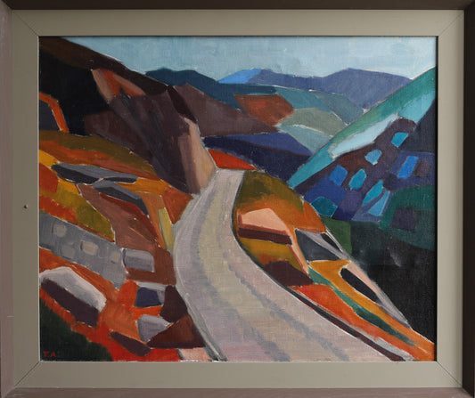 Original Mid Century Landscape Oil Painting from Sweden