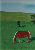Load image into Gallery viewer, Vintage Art Room Original Oil Painting of Horses from Sweden
