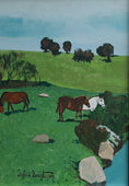 Load image into Gallery viewer, Vintage Art Room Original Oil Painting of Horses from Sweden
