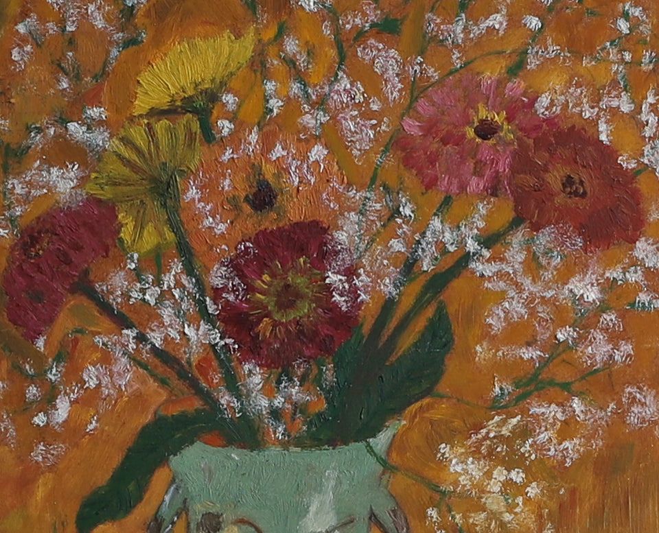 Original Vintage Art Still Life Oil Painting from Sweden