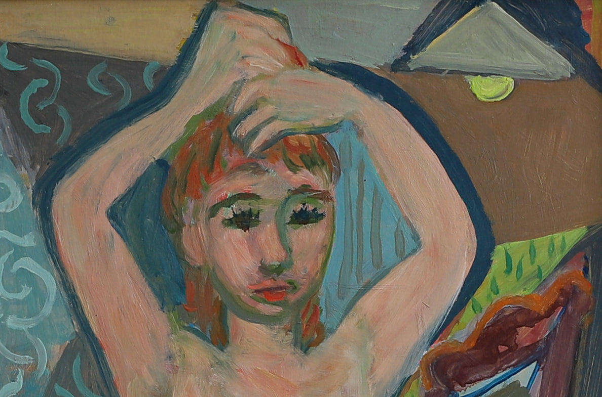 Mid Century Vintage Original Figurative Painting from Sweden