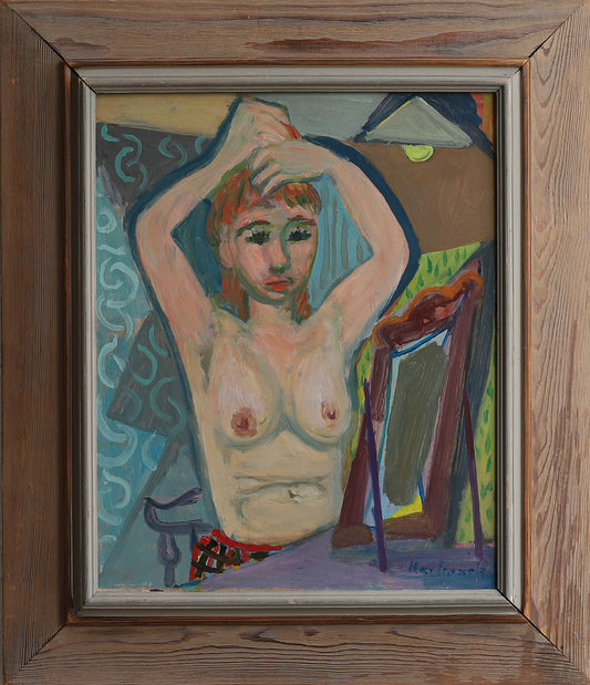Mid Century Vintage Original Figurative Painting from Sweden