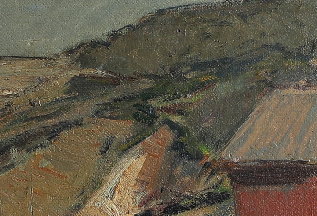 Mid Century Original Oil Painting From Sweden by G Isaksson