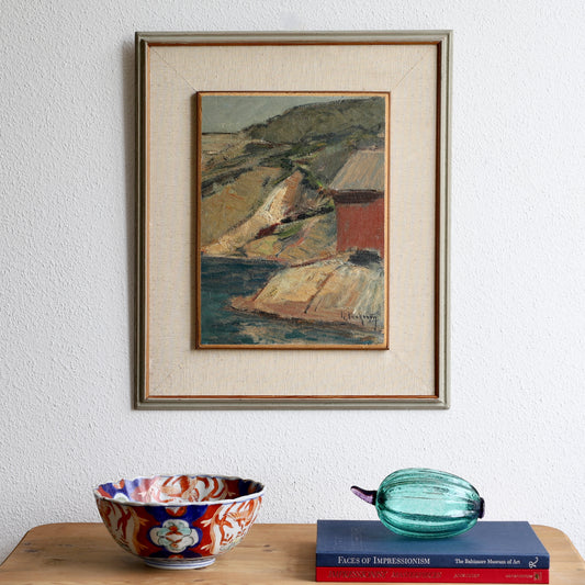 Mid Century Original Oil Painting From Sweden by G Isaksson