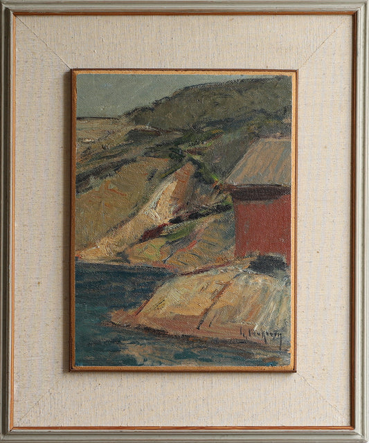Mid Century Original Oil Painting From Sweden by G Isaksson
