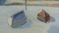 Load image into Gallery viewer, Mid Century Vintage Art Original Harbor Oil Painting from Sweden
