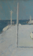 Load image into Gallery viewer, Mid Century Vintage Art Original Harbor Oil Painting from Sweden

